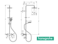 MEDIDAS SHOWERPIPE 200 VERNIS BLEND HANSGROHE